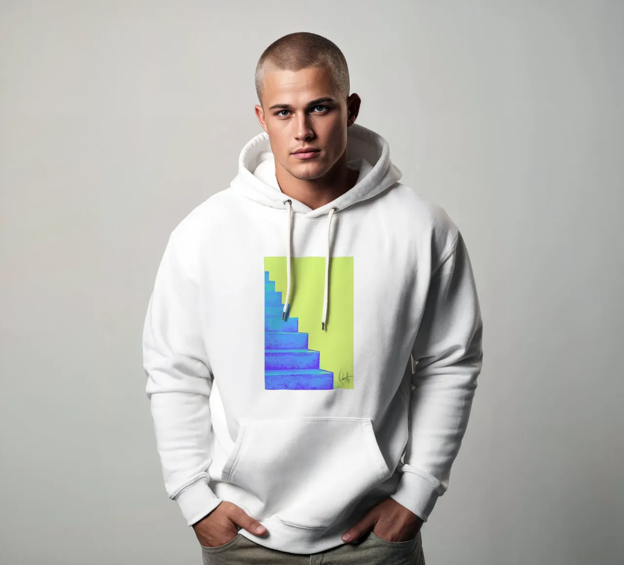 Santorini sudadera con capucha de Xchange Art Studio