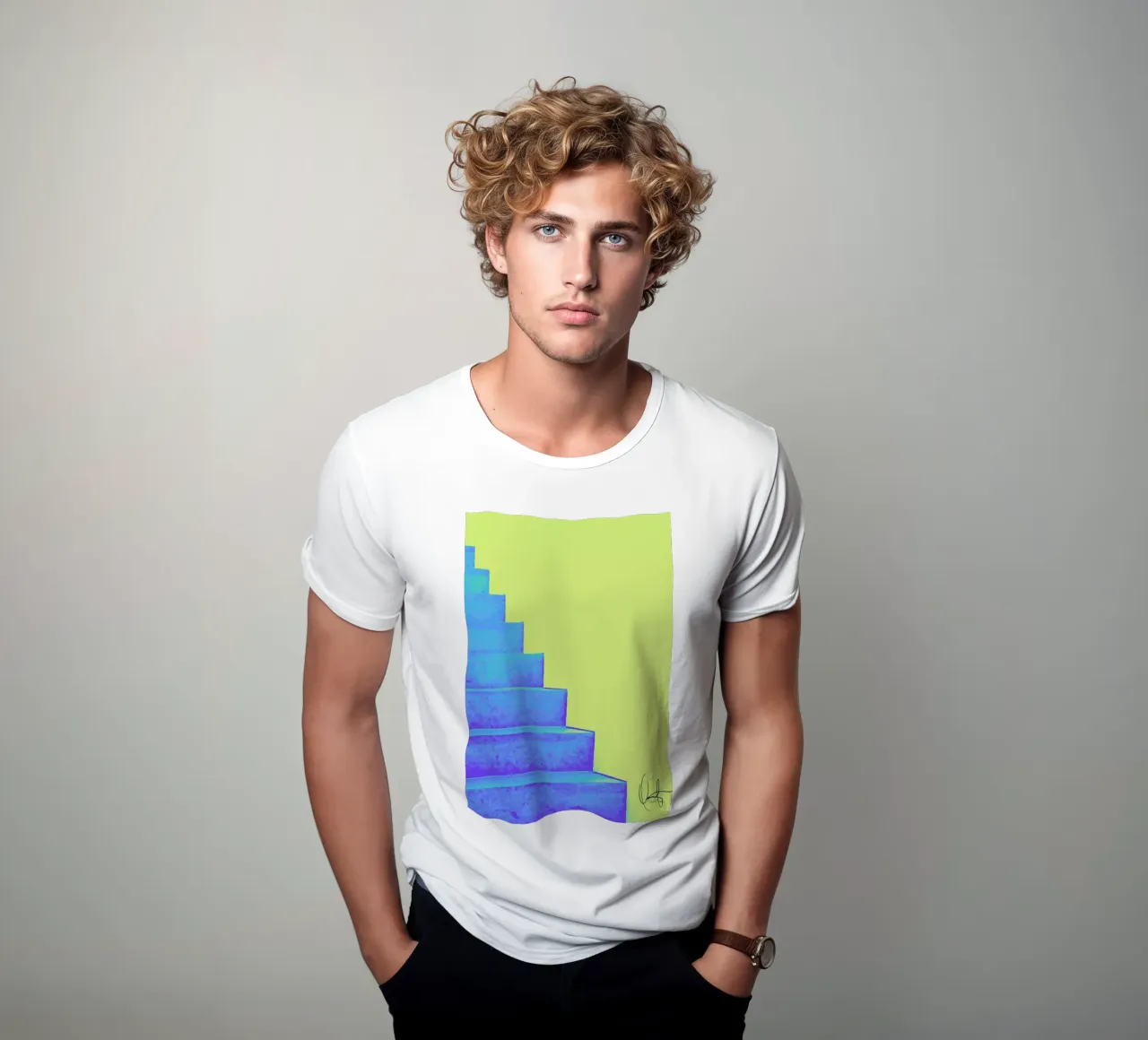 Santorini camiseta de Xchange Art Studio