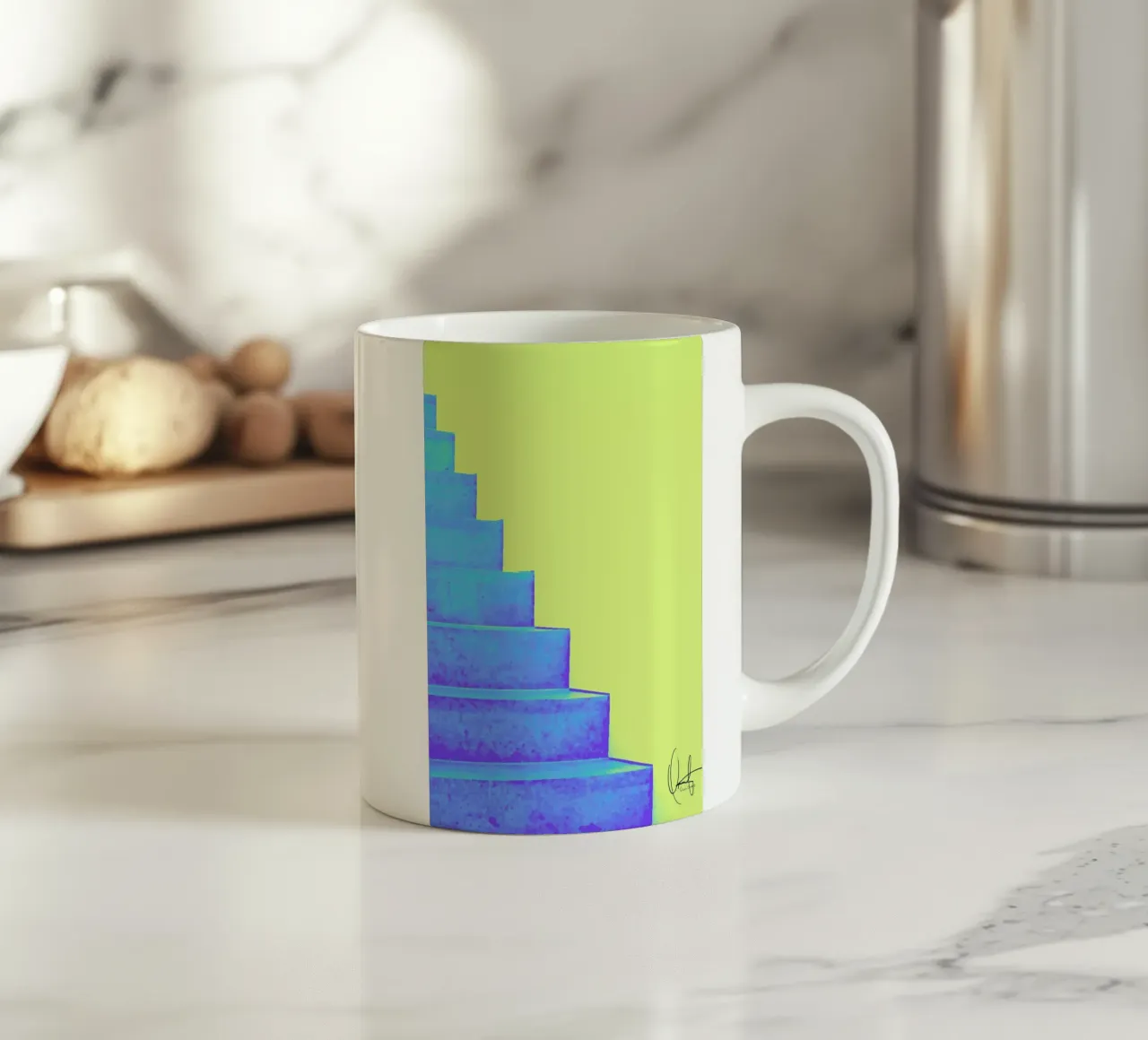 Santorini Keramik Tasse von Xchange Art Studio