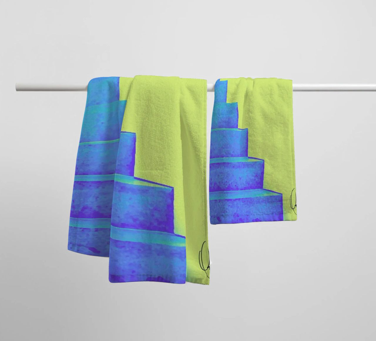 Santorini asciugamano da bagno da Xchange Art Studio