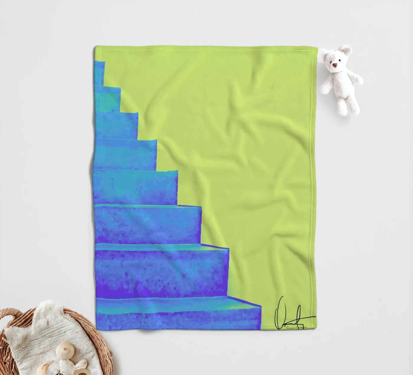 Santorini Fleecedecke von Xchange Art Studio