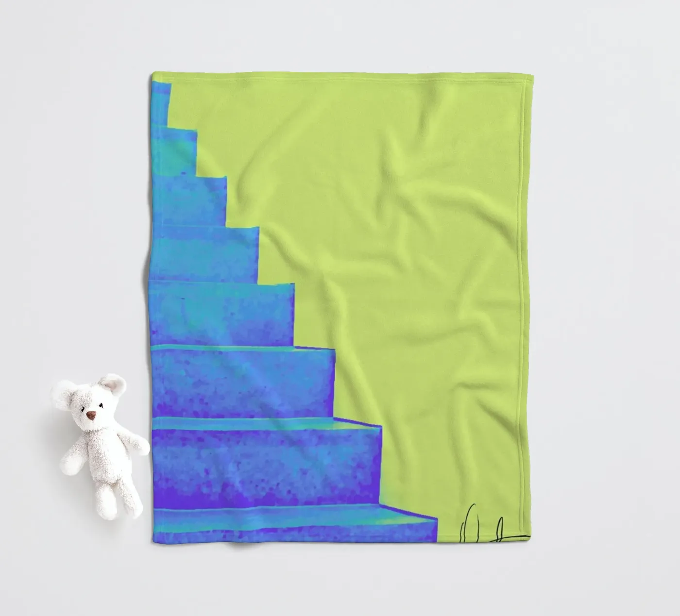 Santorini Fleecedecke von Xchange Art Studio