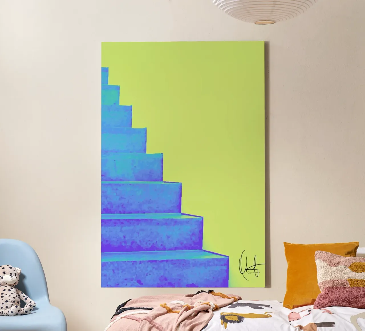 Santorini tela con Cornice a cassetta da Xchange Art Studio