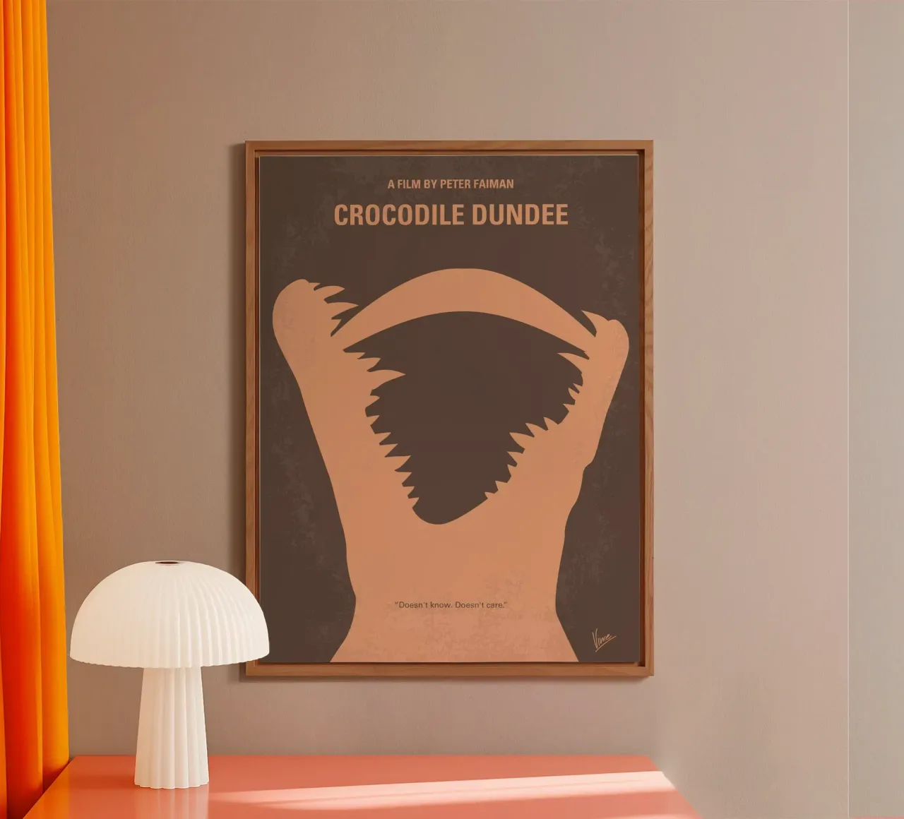 No210 My Crocodile Dundee minimal movie poster alluminio dibond da Chungkong