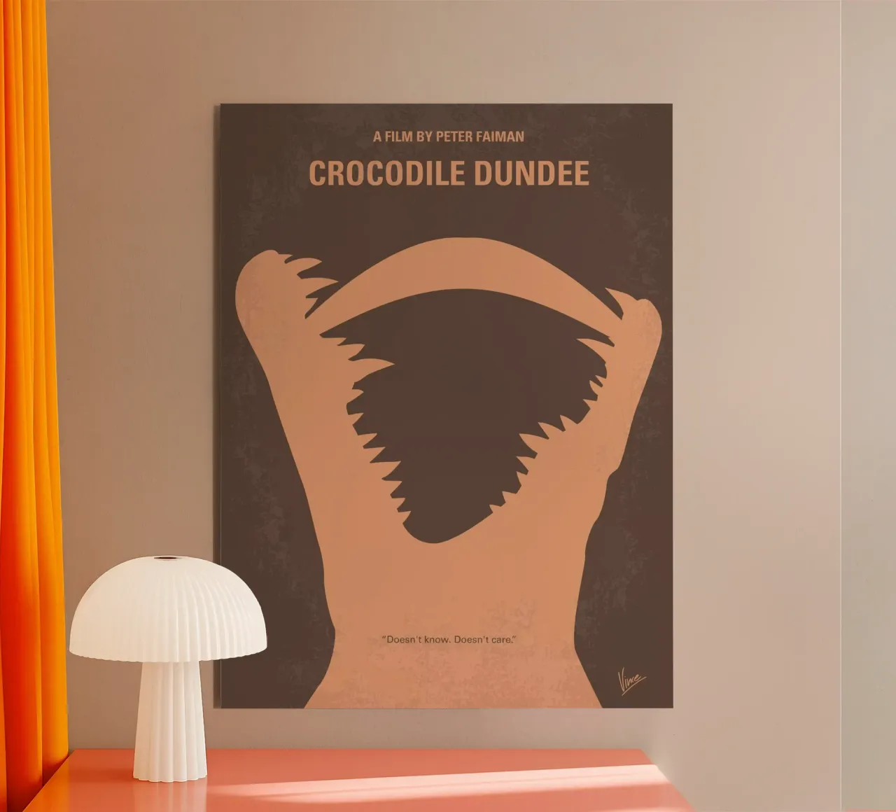 No210 My Crocodile Dundee minimal movie poster alluminio dibond da Chungkong