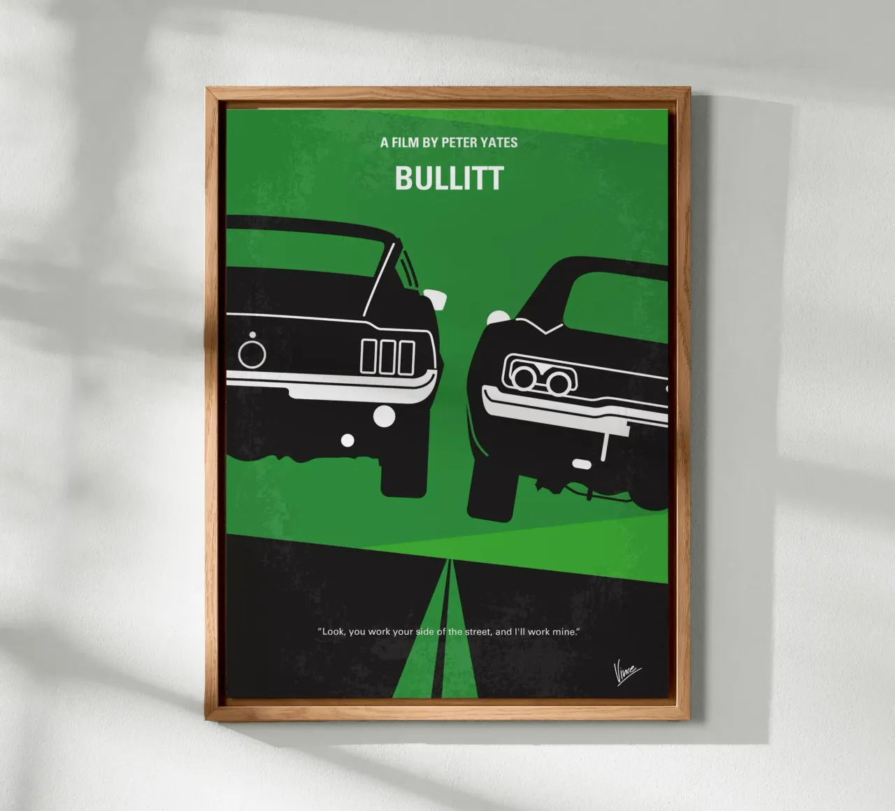No214 My BULLITT minimal movie poster alluminio dibond da Chungkong