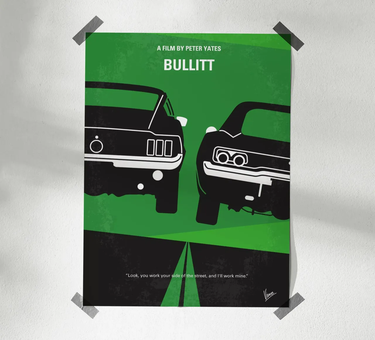 No214 My BULLITT minimal movie poster carta hahnemühle da Chungkong