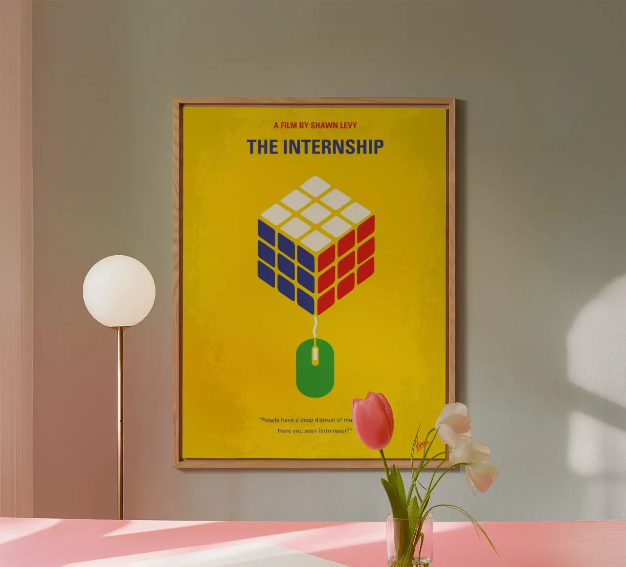 No215 My The Internship minimal movie poster alluminio dibond da Chungkong