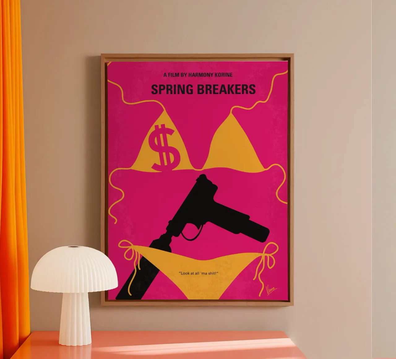 No218 My SPRING BREAKERS minimal movie poster tela con Cornice a cassetta da Chungkong