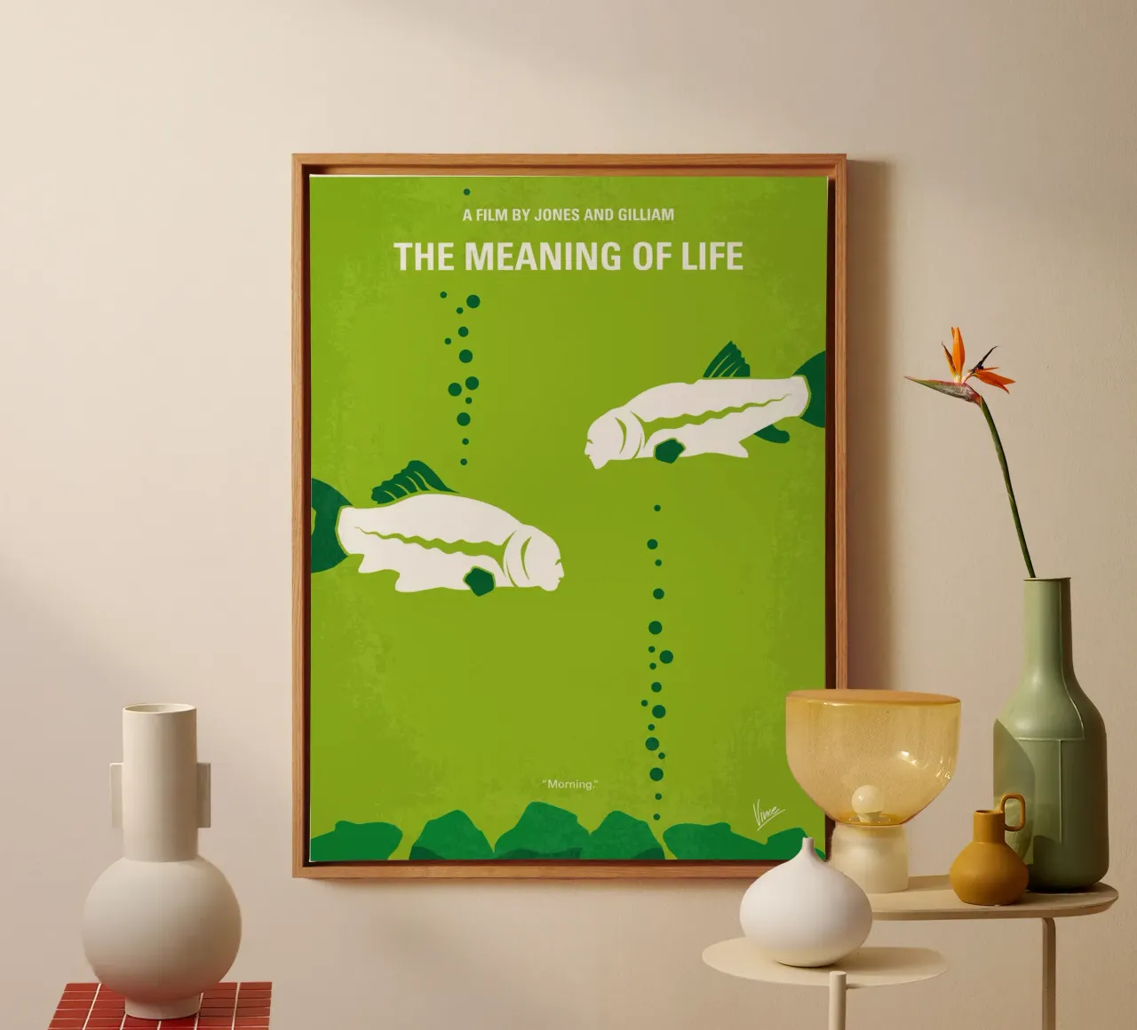 No226 My The Meaning of life minimal movie poster tela con Cornice a cassetta da Chungkong