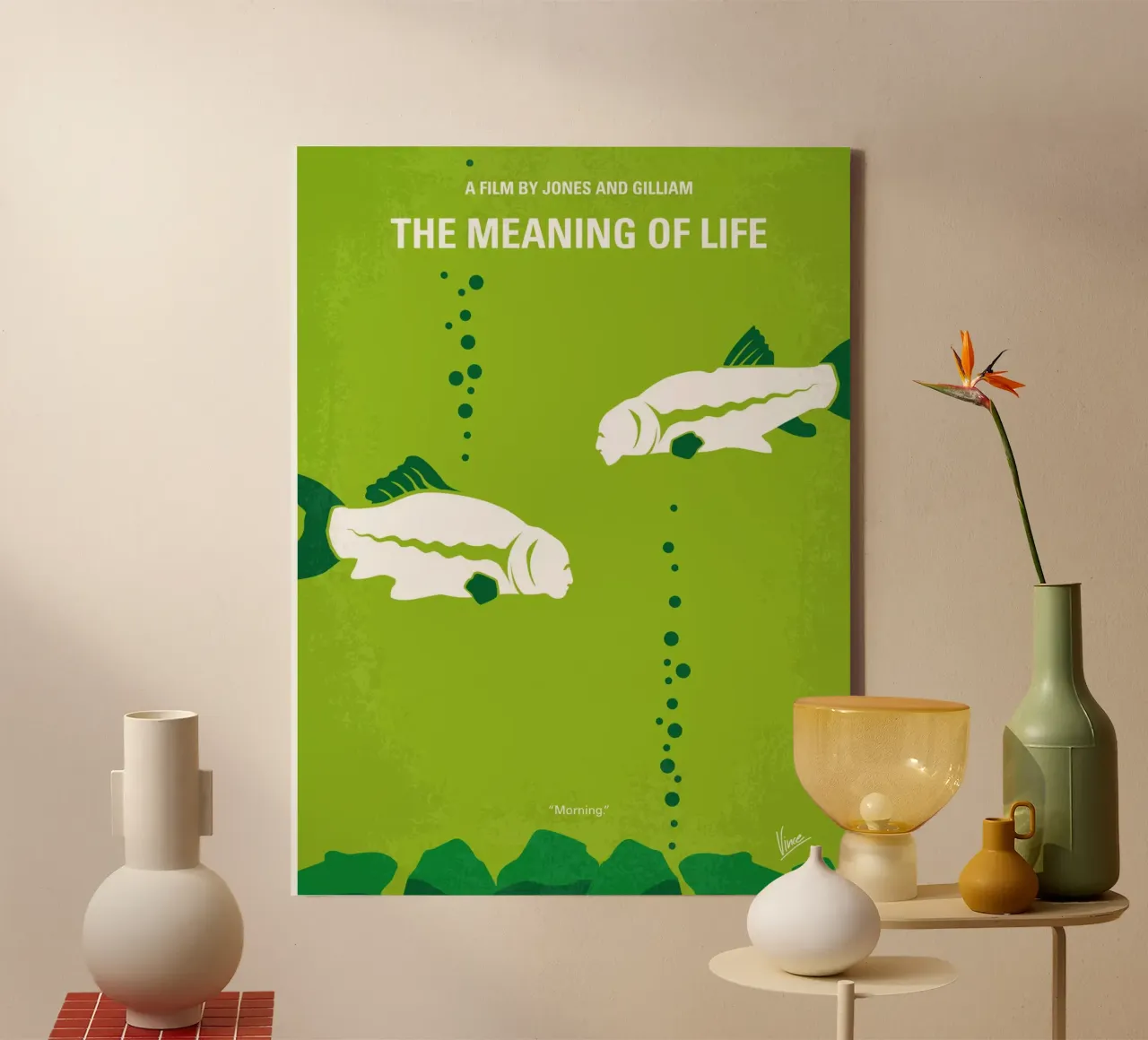 No226 My The Meaning of life minimal movie poster tela con Cornice a cassetta da Chungkong