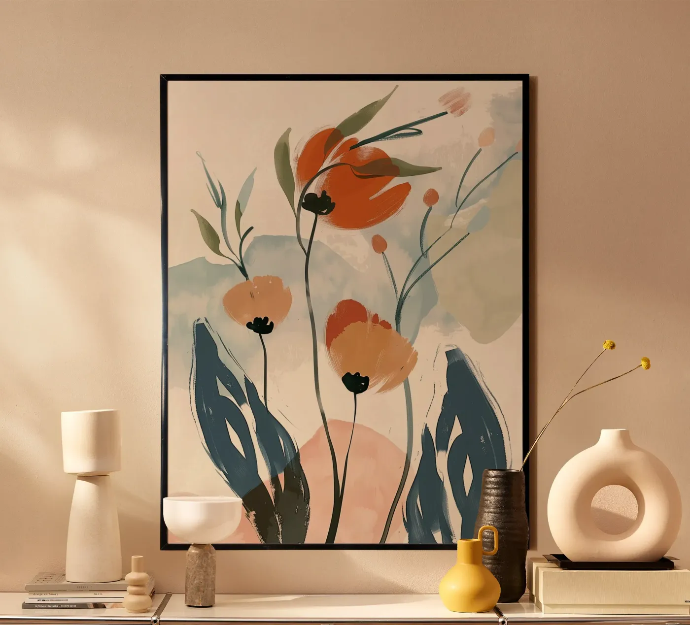 Abstract Poppy Study poster da softsoul