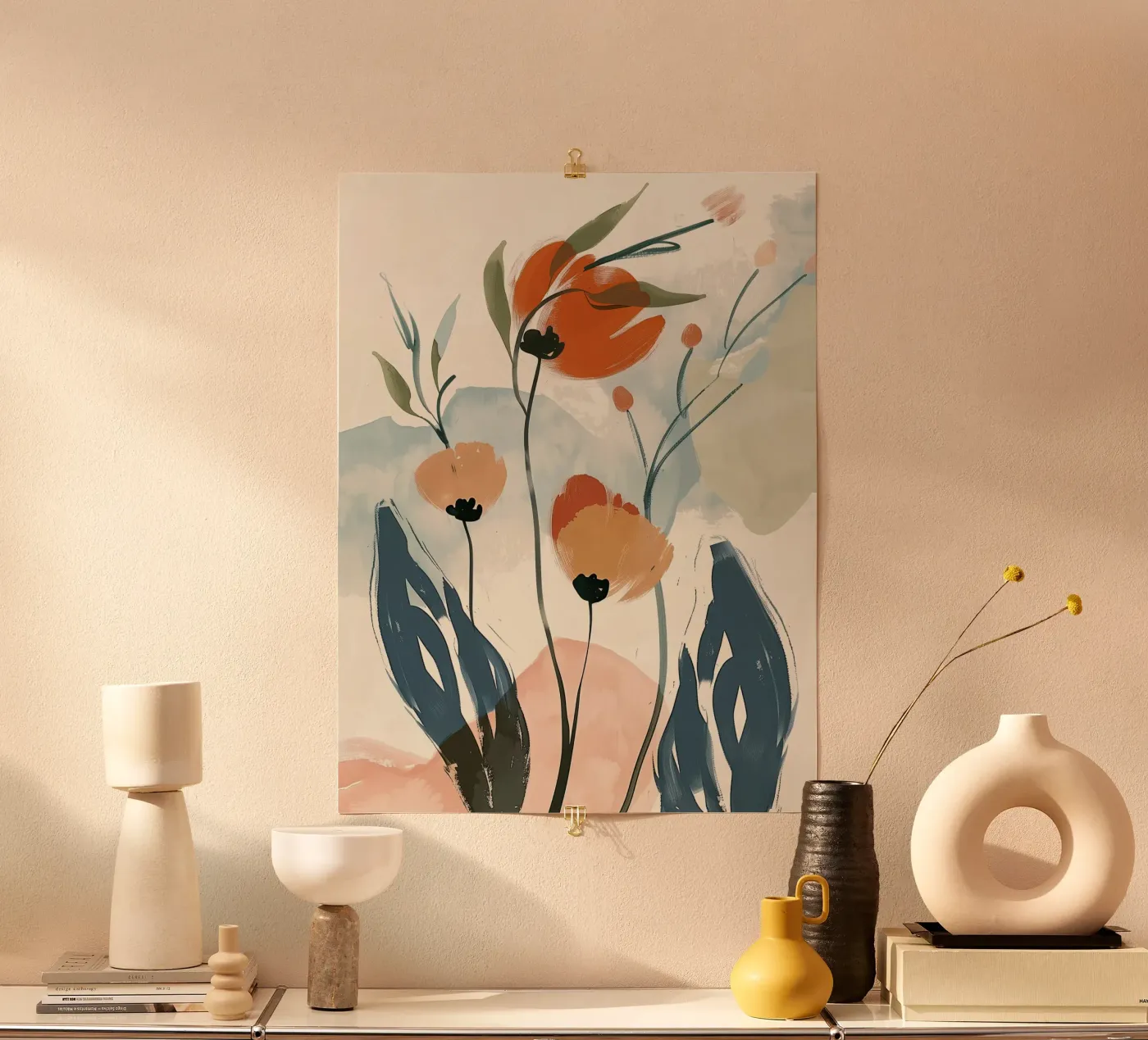 Abstract Poppy Study poster da softsoul