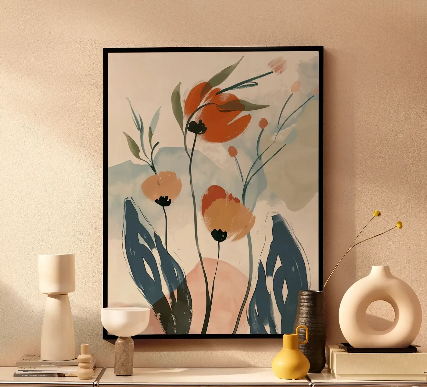 Abstract Poppy Study poster da softsoul