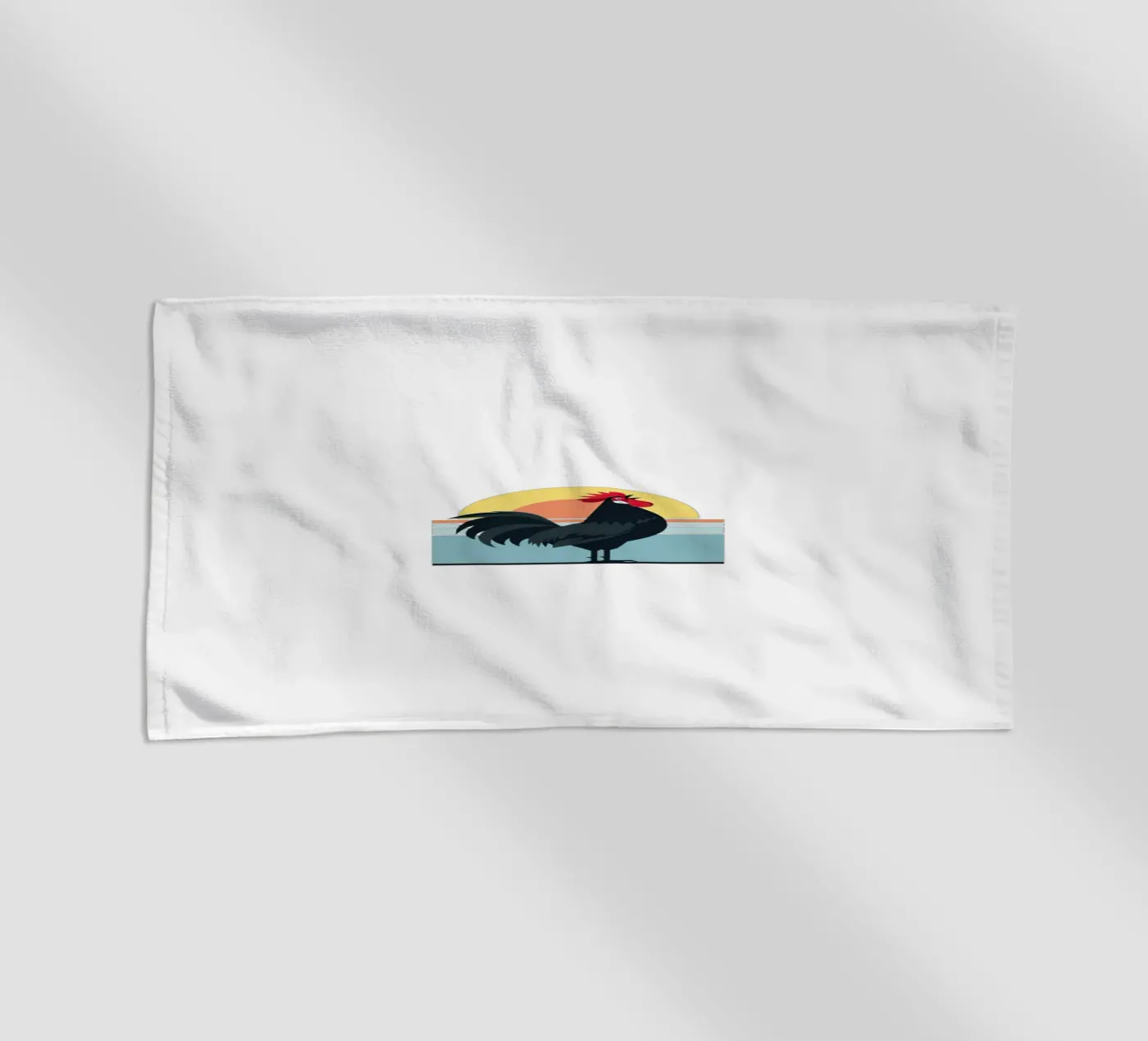 rooster crowing serviette de plage de Minimalist vector art