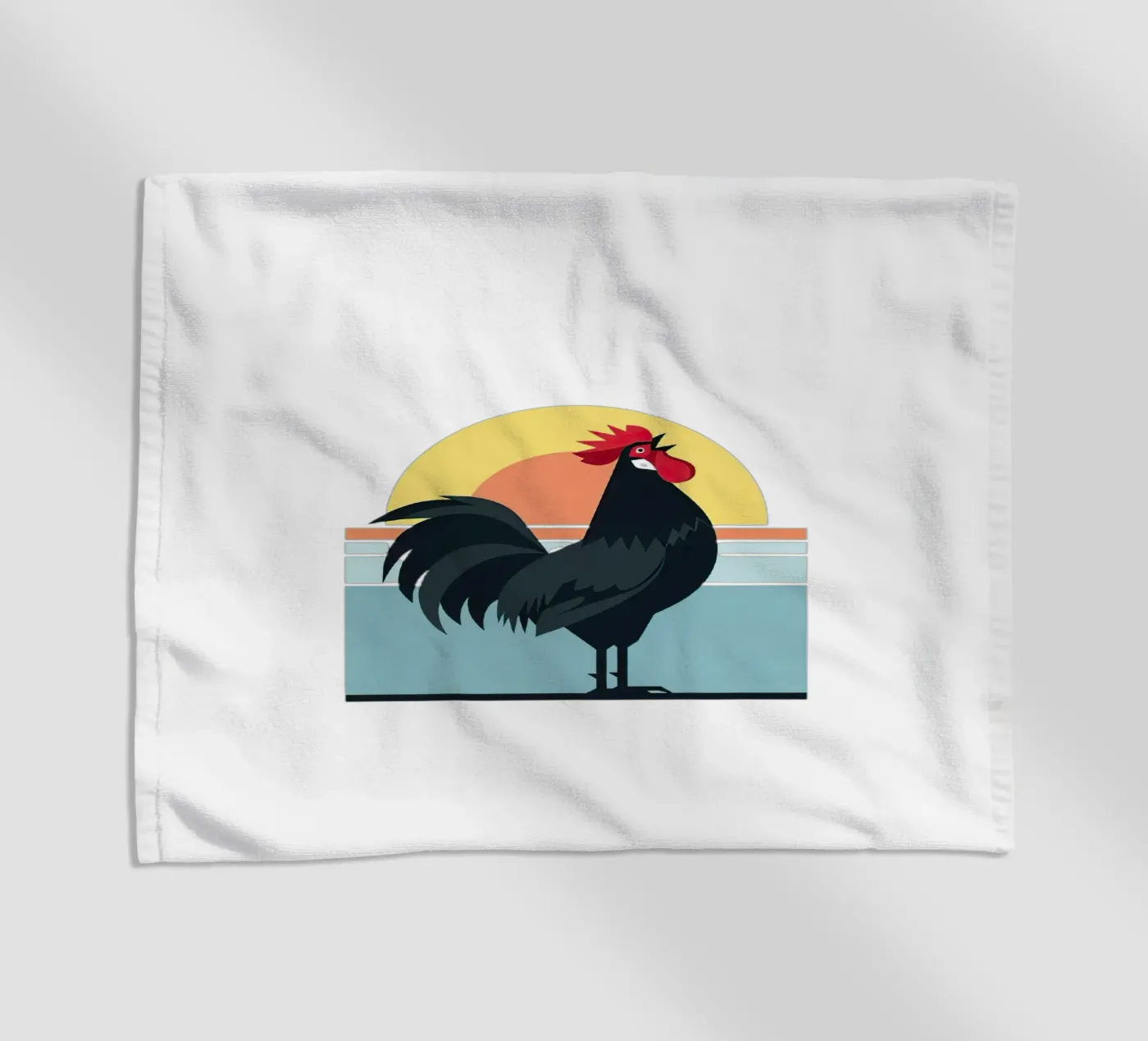 rooster crowing serviette de plage de Minimalist vector art