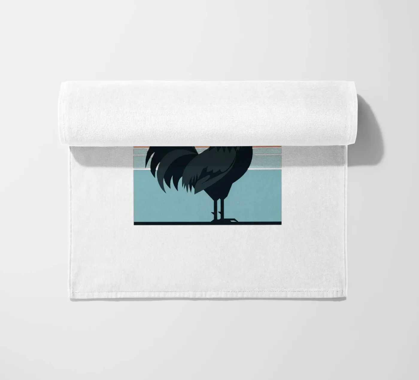 rooster crowing serviette de plage de Minimalist vector art