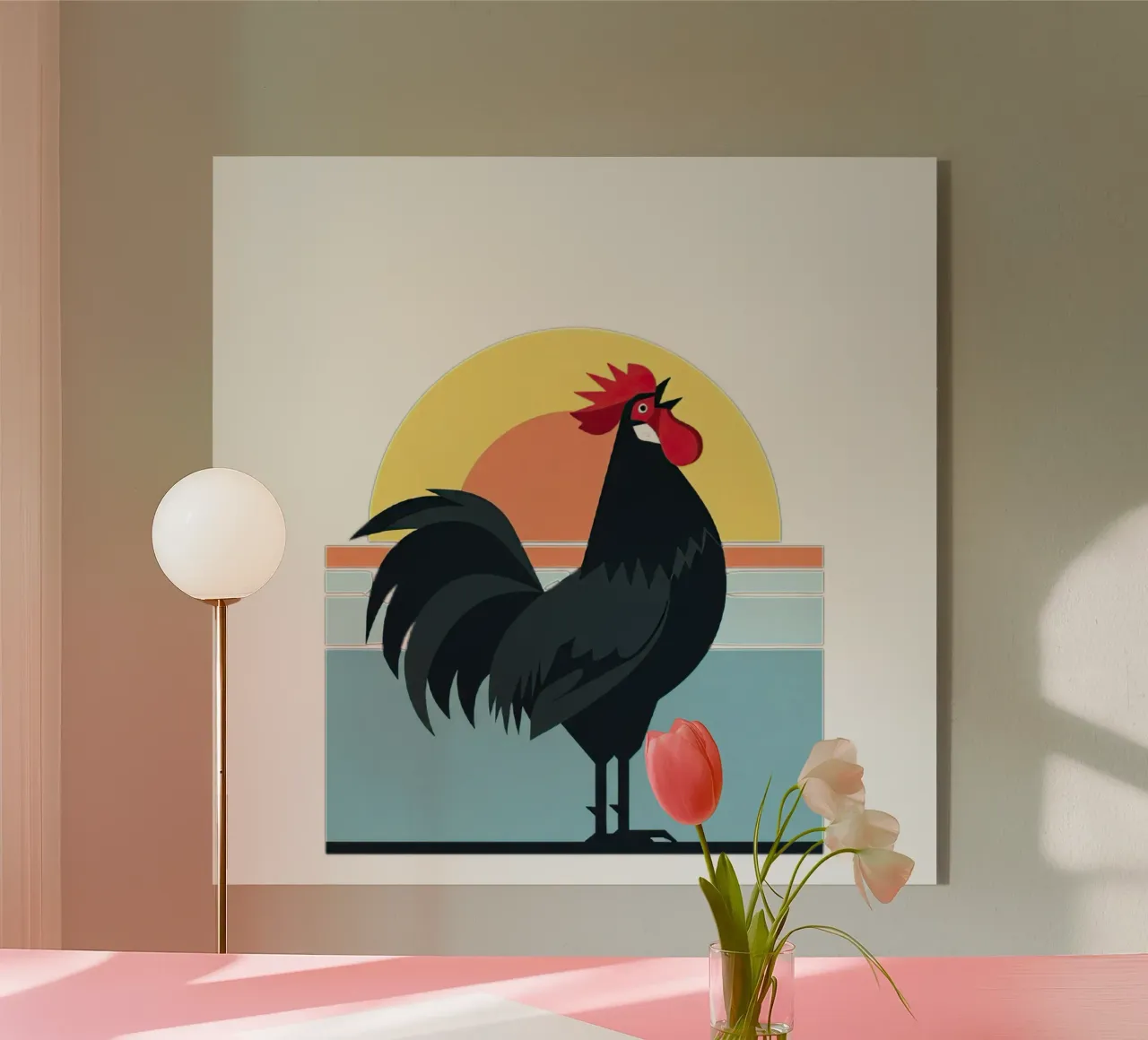 Hahnenschrei Acryl-Glas von Minimalist vector art