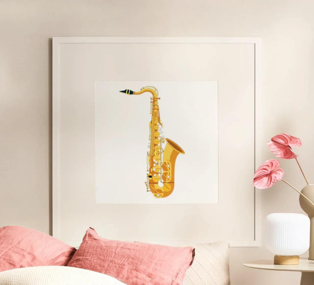 saxophone poster da Minimalist vector art