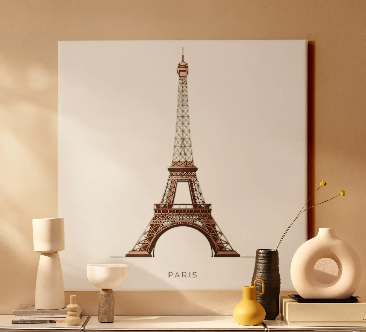 Torre Eiffel tela da Minimalist vector art