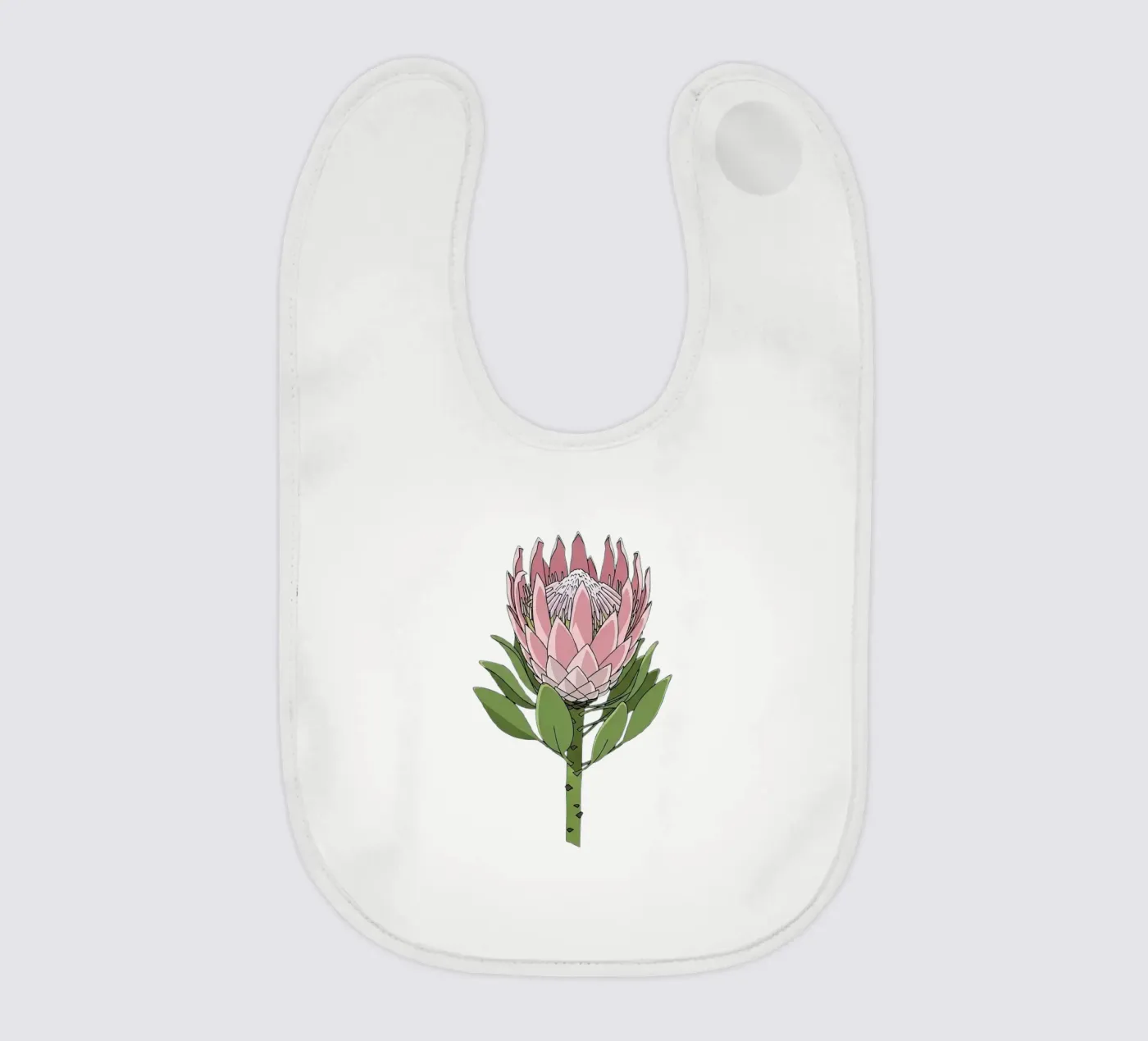 King Protea baby bib by Minimalist vector art