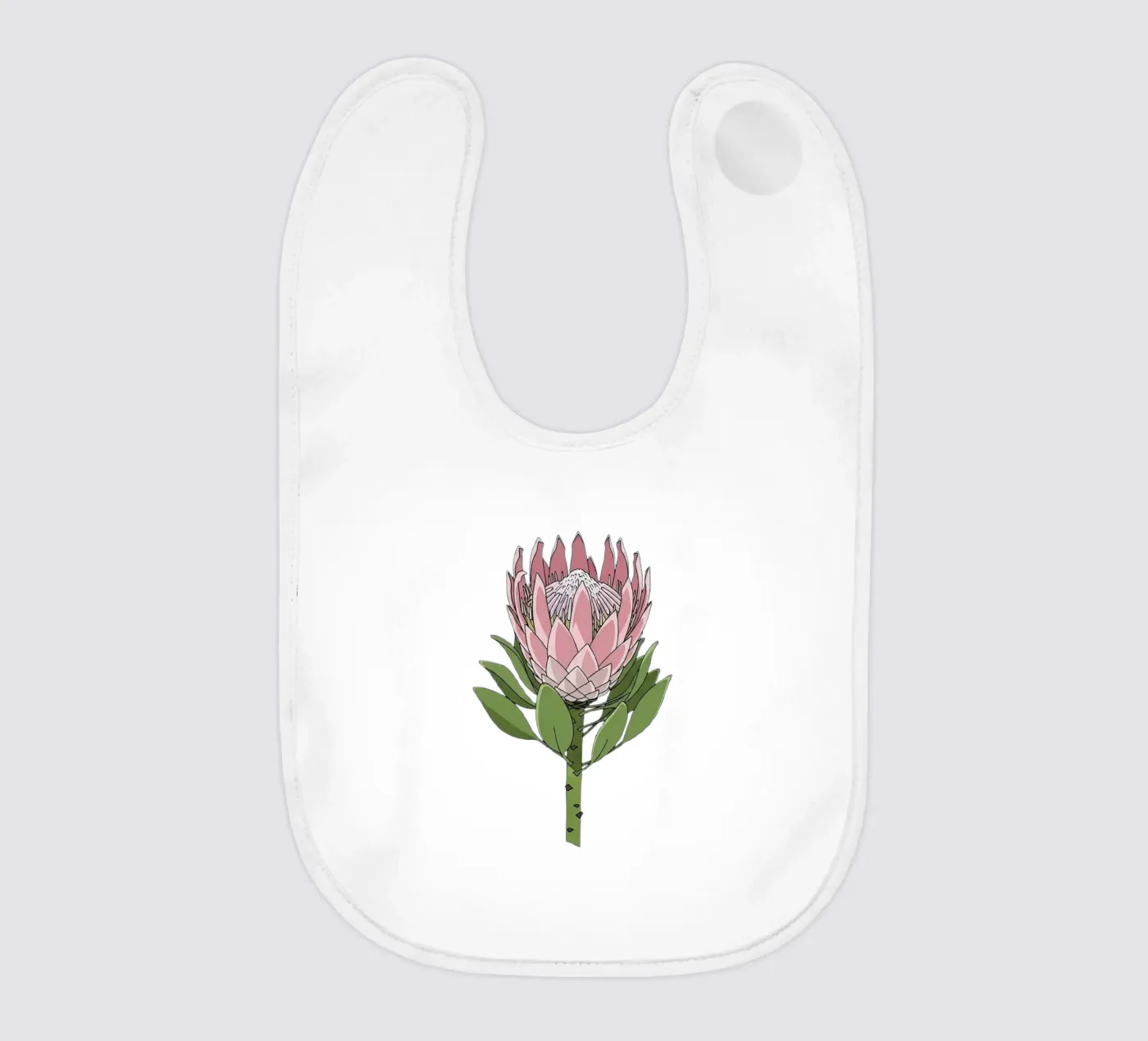 King Protea baby bib by Minimalist vector art