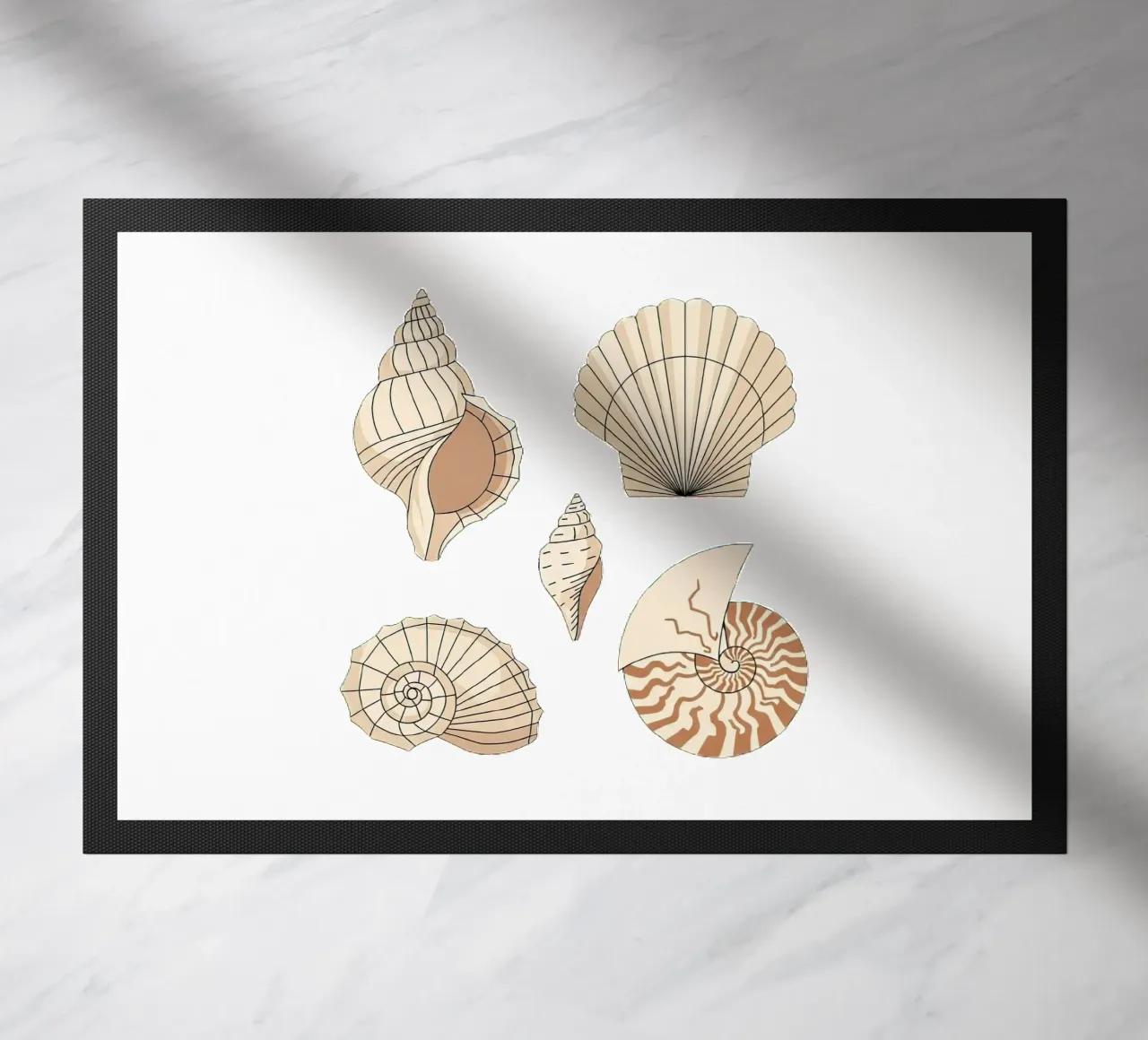 seashell varieties doormat by vector art