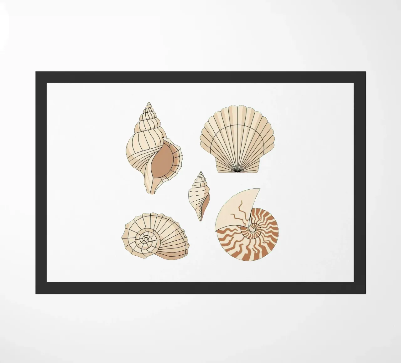 seashell varieties doormat by vector art