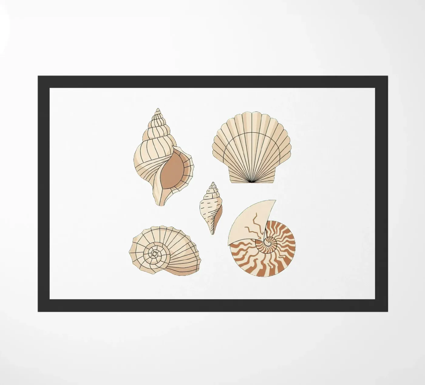 schelpsoorten deurmat van Minimalist vector art