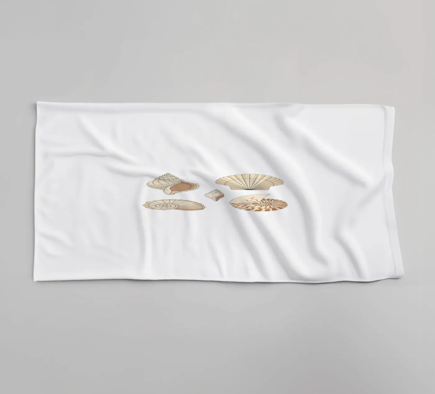 seashell varieties towel by Minimalist vector art