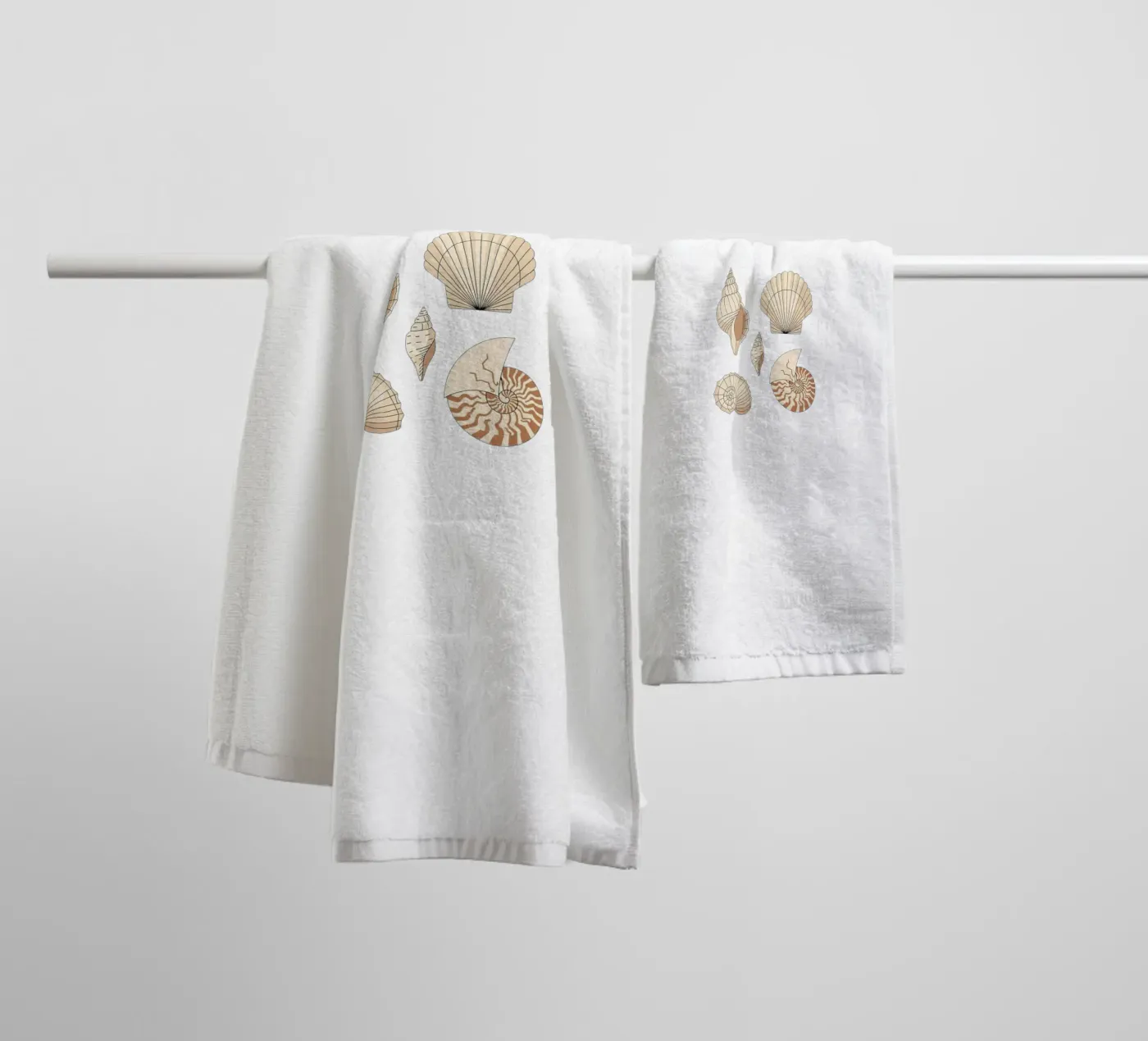 seashell varieties towel by Minimalist vector art
