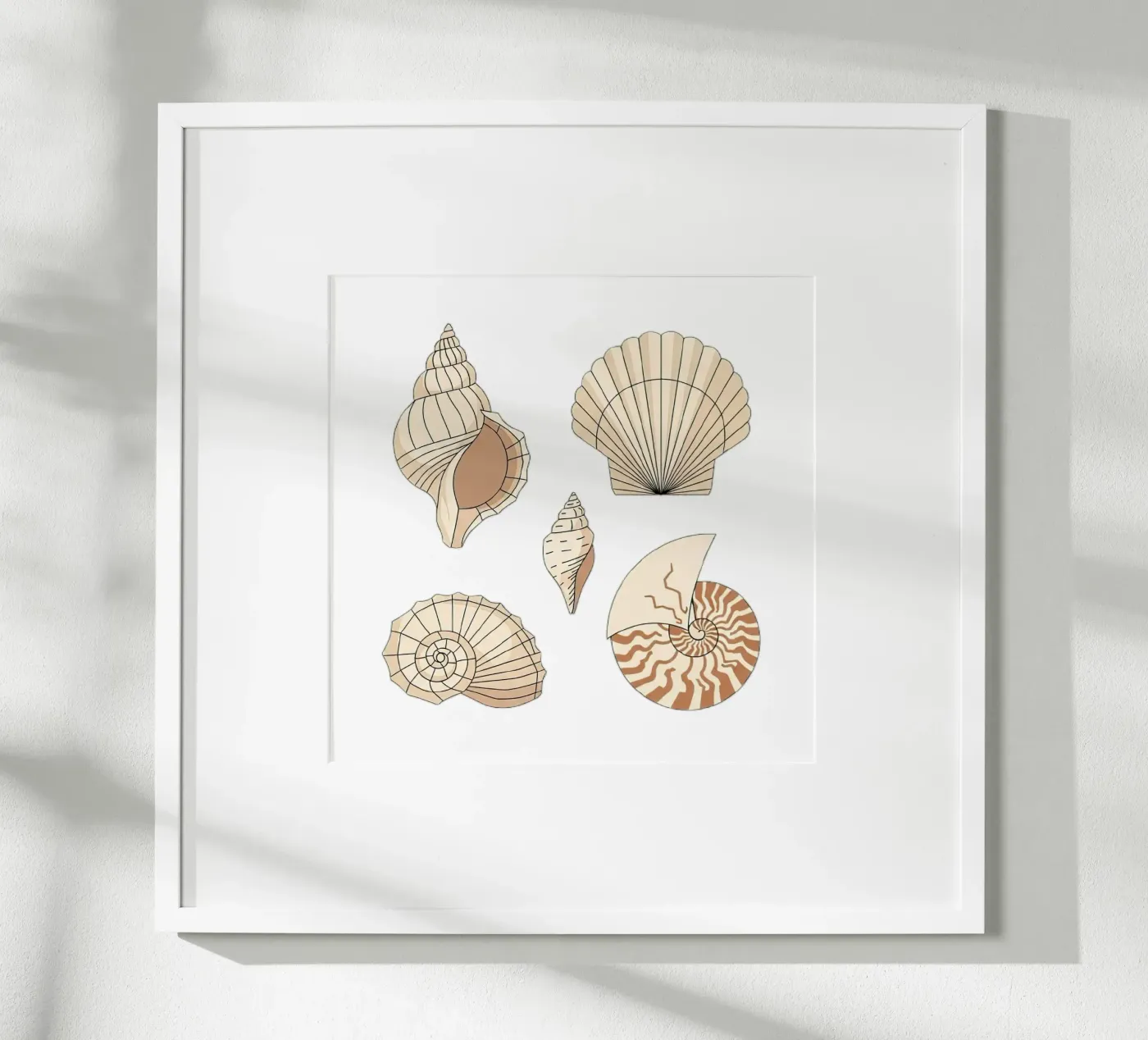 schelpsoorten poster van Minimalist vector art