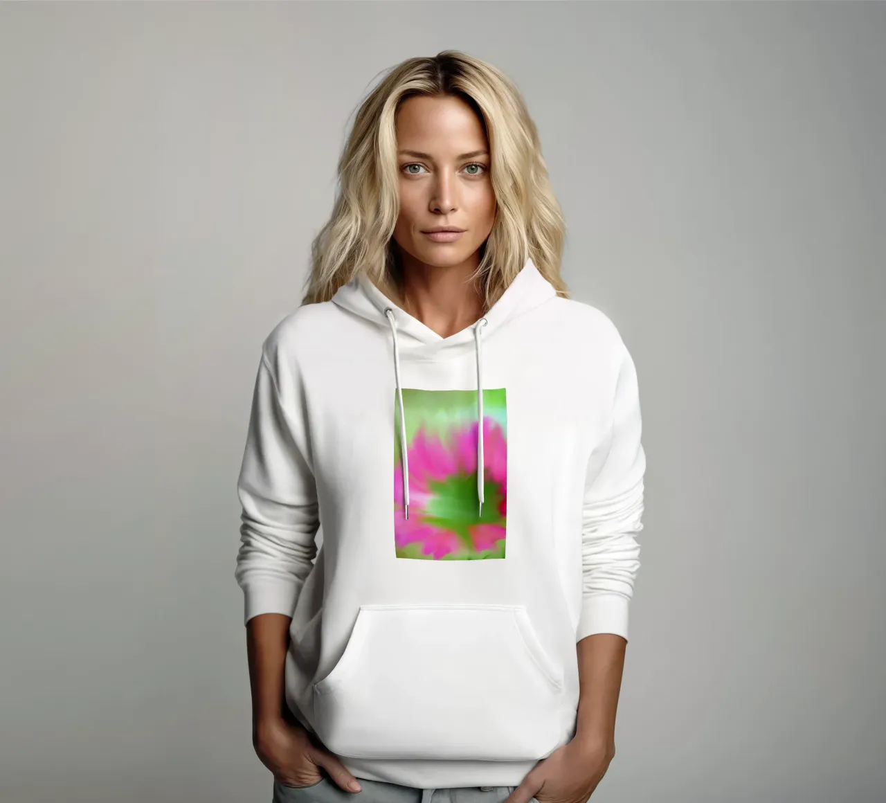 Piccolo fiore rosa sfocato artisticamente felpa con cappuccio da Something for you