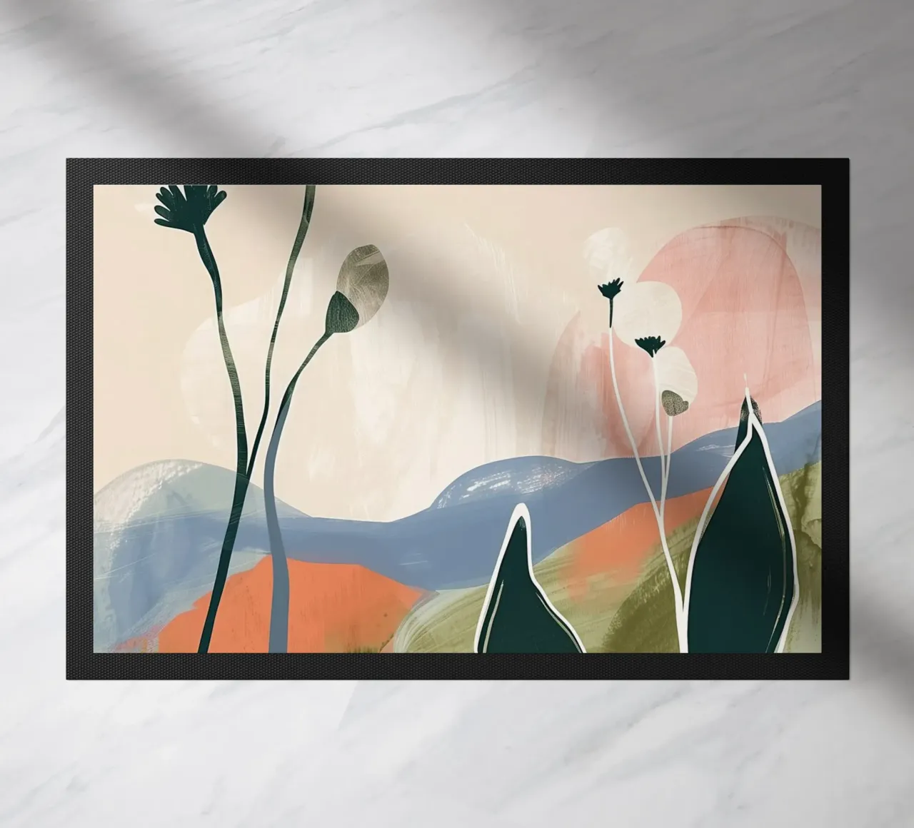 Soft Botanical Forms doormat by softsoul