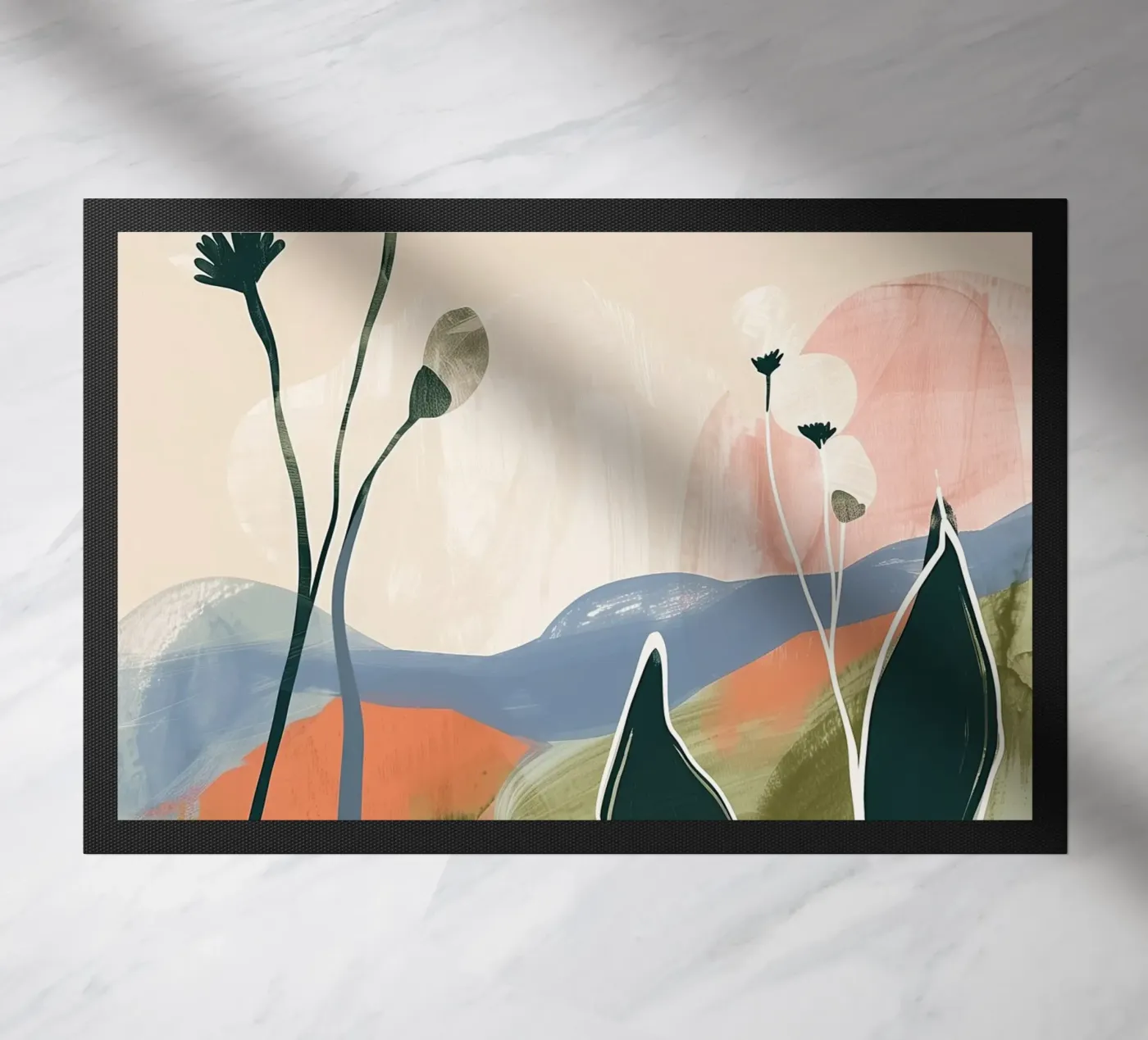 Soft Botanical Forms doormat by softsoul