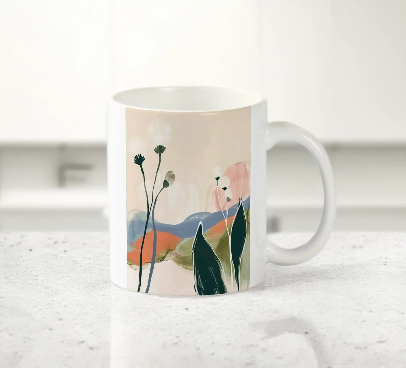 Soft Botanical Forms ceramic mug by softsoul