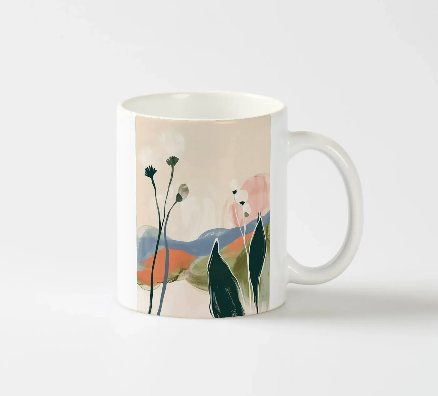 Soft Botanical Forms ceramic mug by softsoul