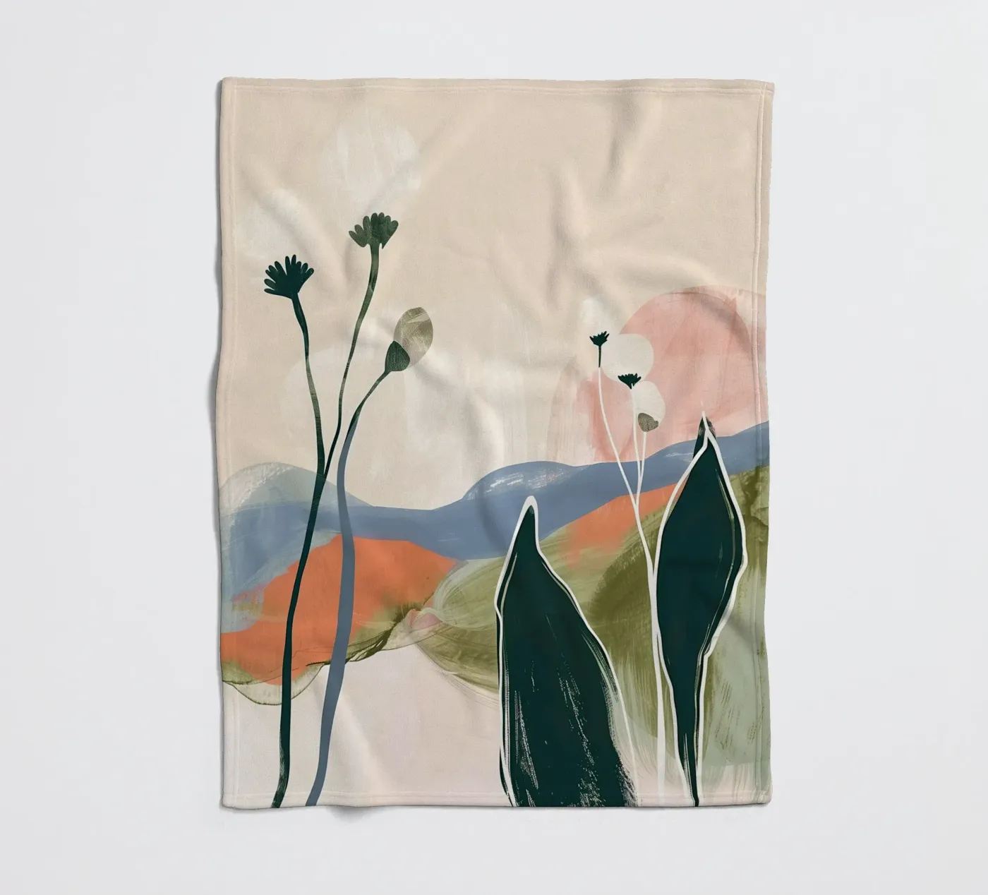 Soft Botanical Forms Fleecedecke von softsoul