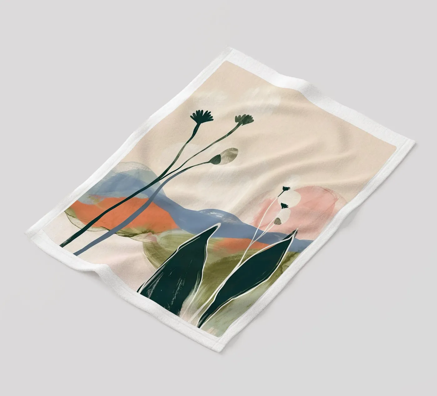 Soft Botanical Forms Fleecedecke von softsoul