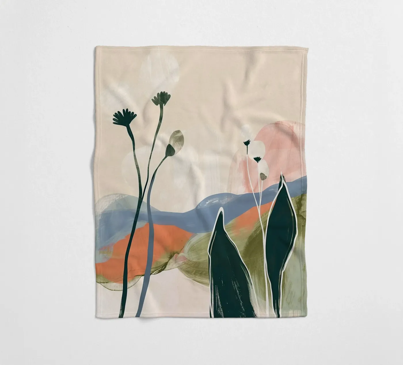 Soft Botanical Forms Fleecedecke von softsoul