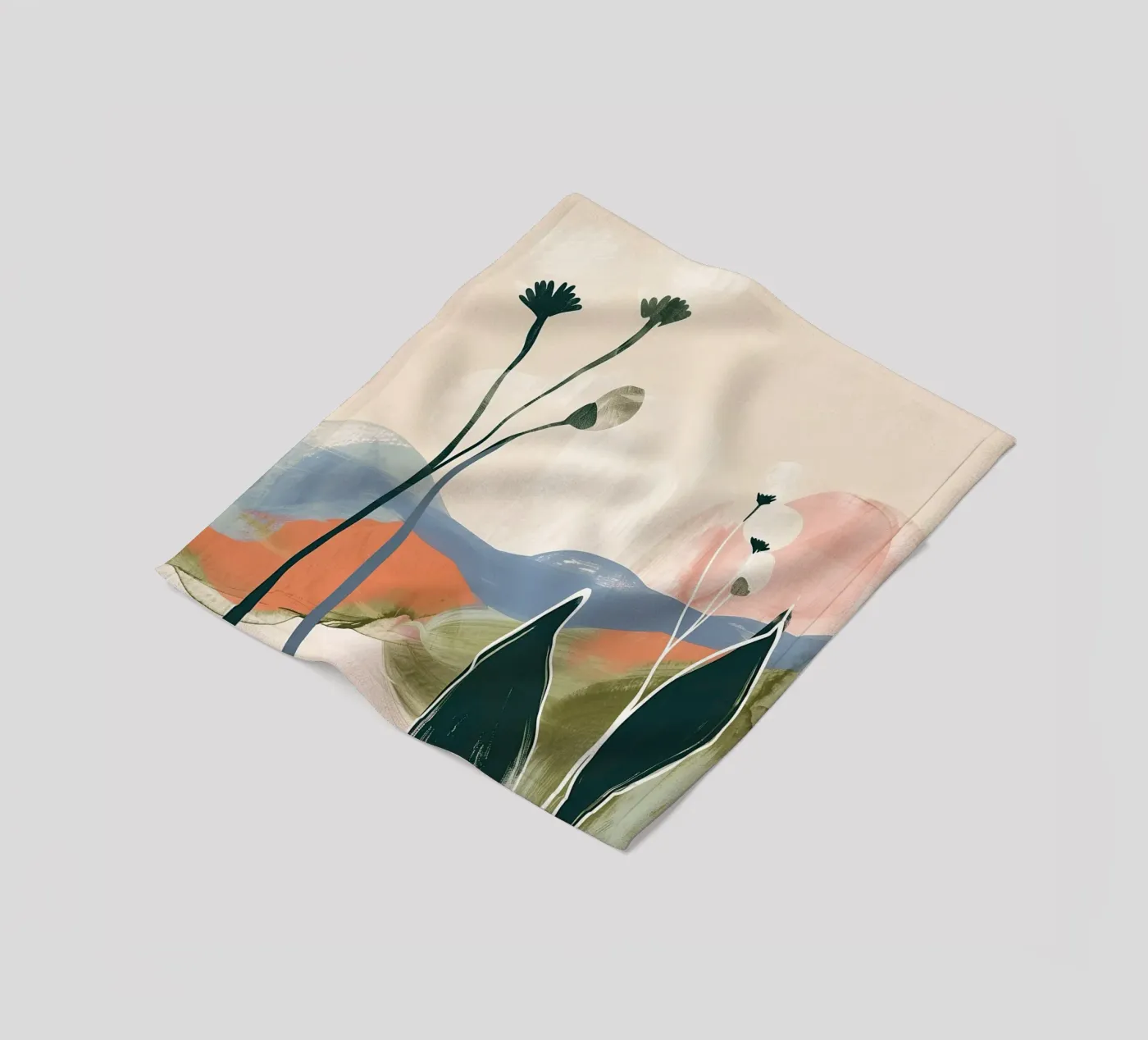 Soft Botanical Forms Fleecedecke von softsoul