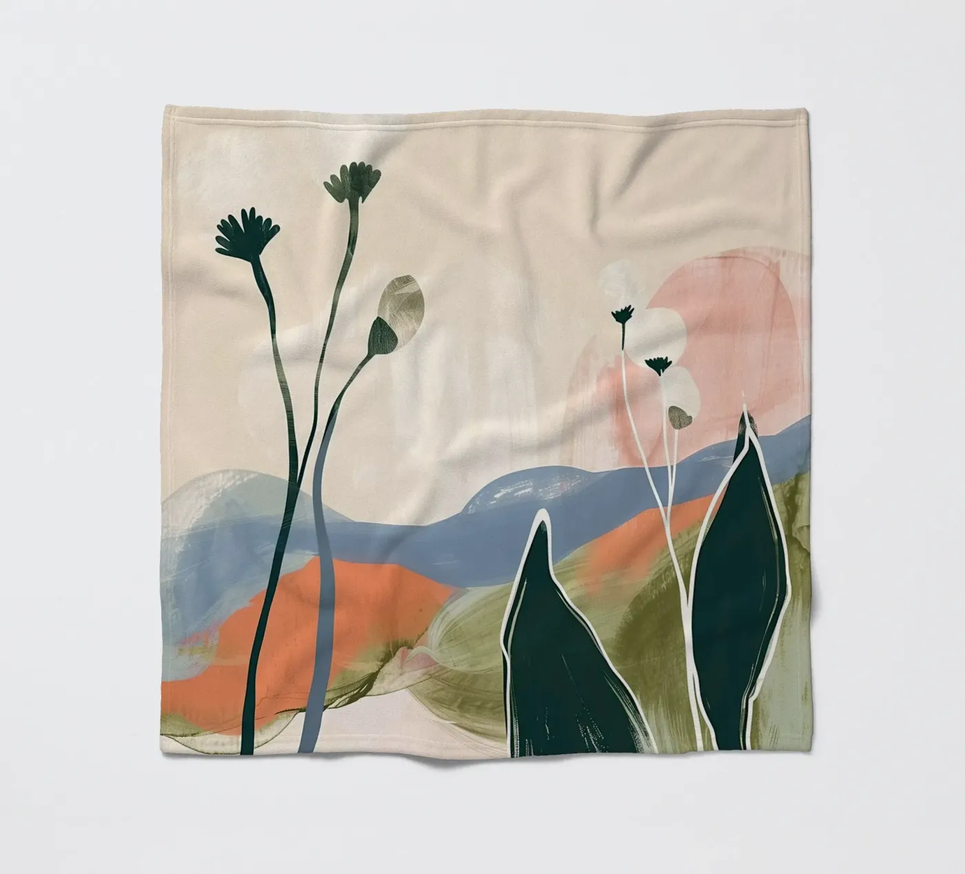 Soft Botanical Forms Fleecedecke von softsoul