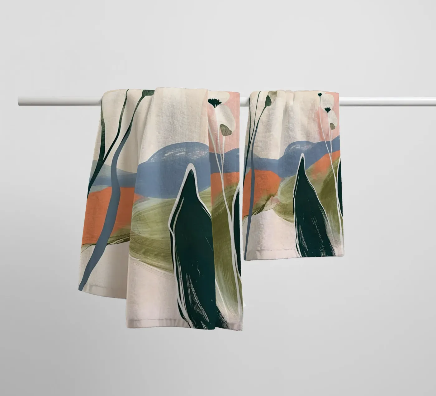 Soft Botanical Forms Handtuch von softsoul