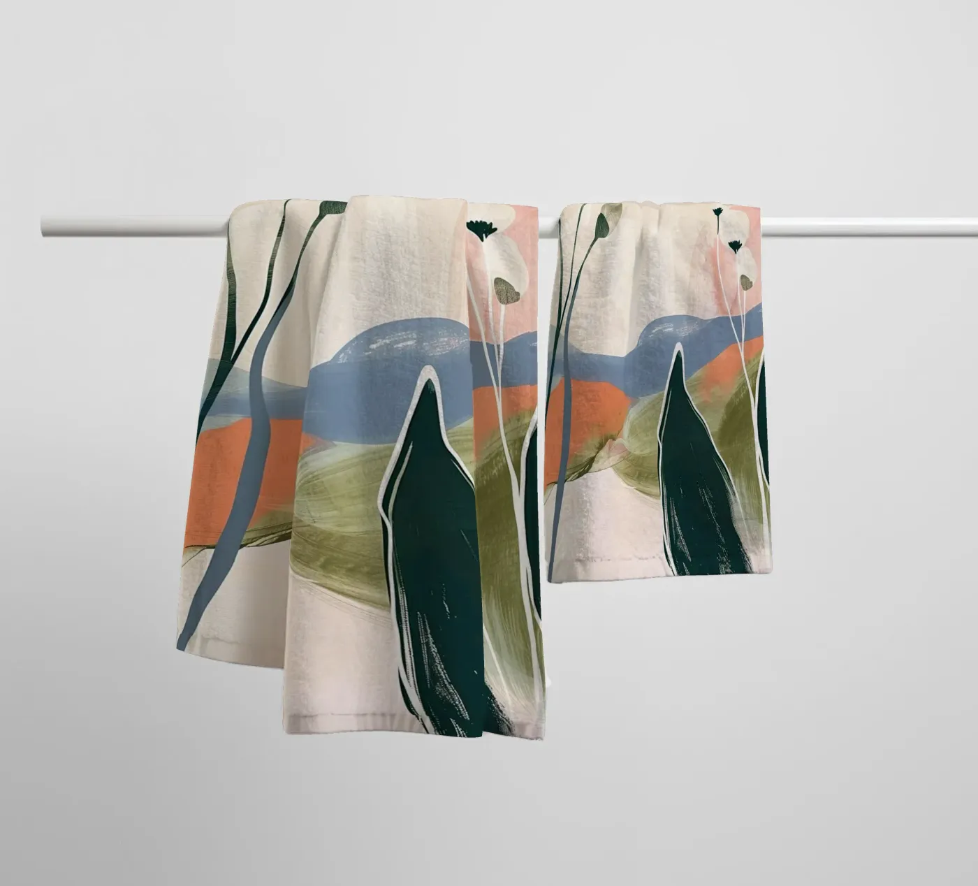 Soft Botanical Forms towel by softsoul