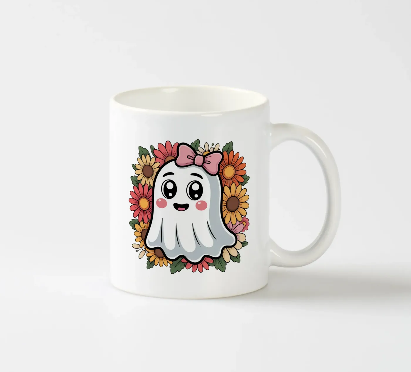 Groovy ghost ceramic mug by Sasyall Graphics