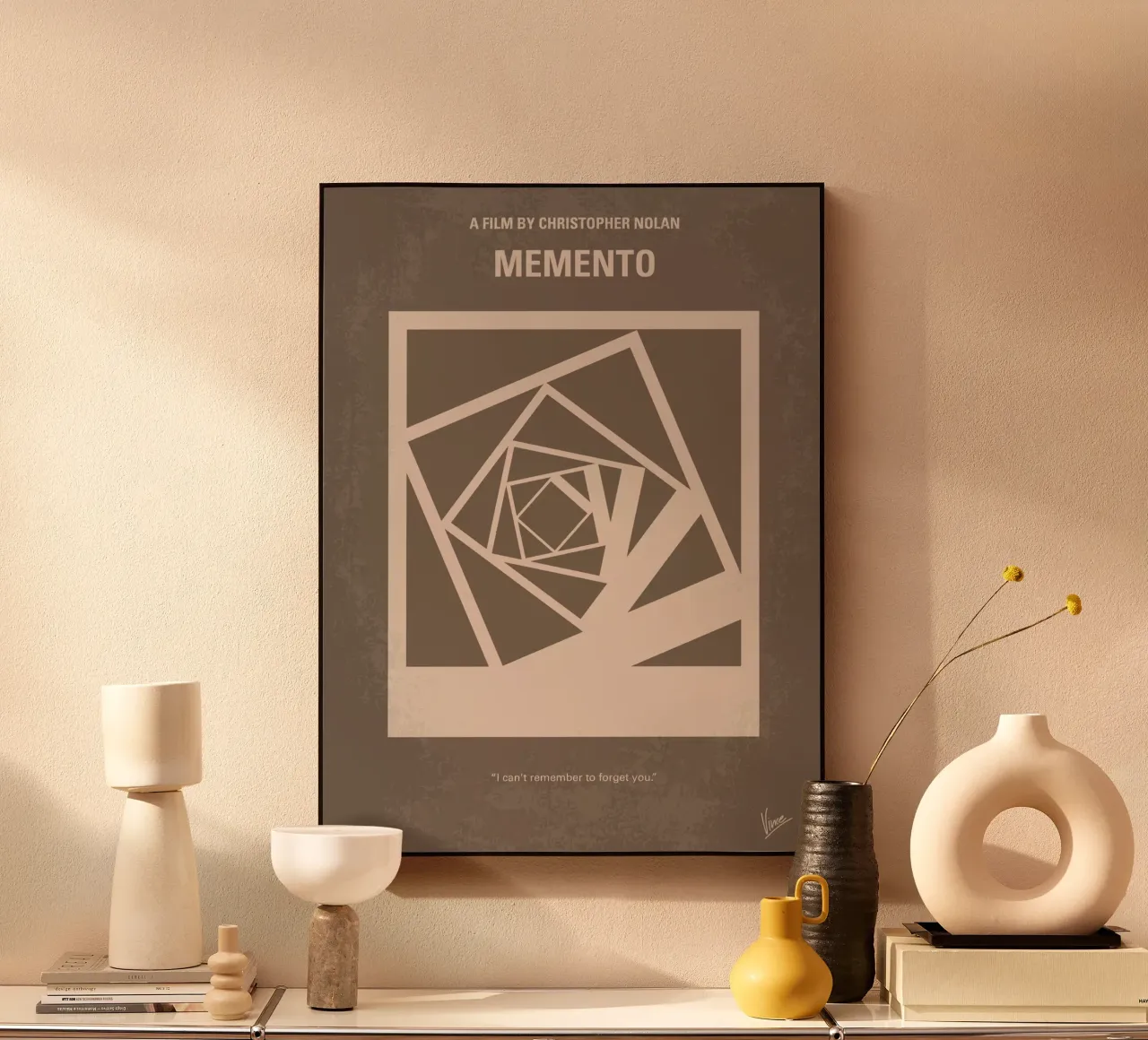 No243 My Memento minimal movie poster alluminio dibond da Chungkong