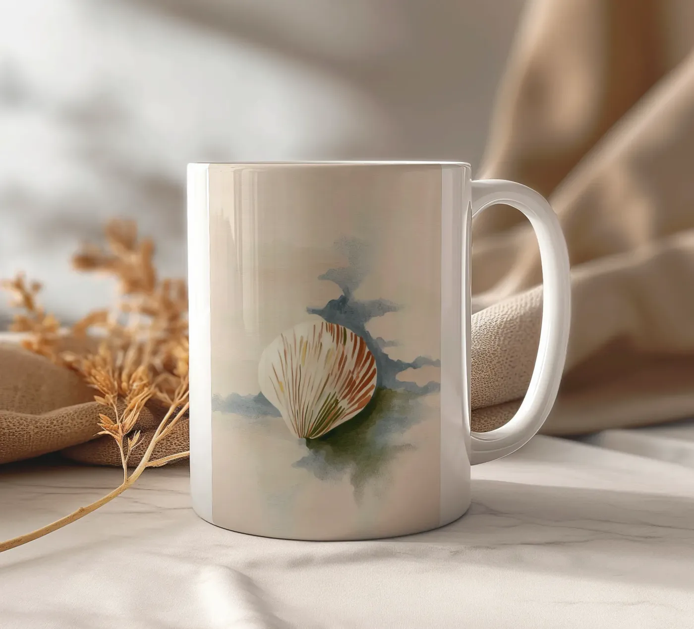 Seashell ceramic mug by softsoul