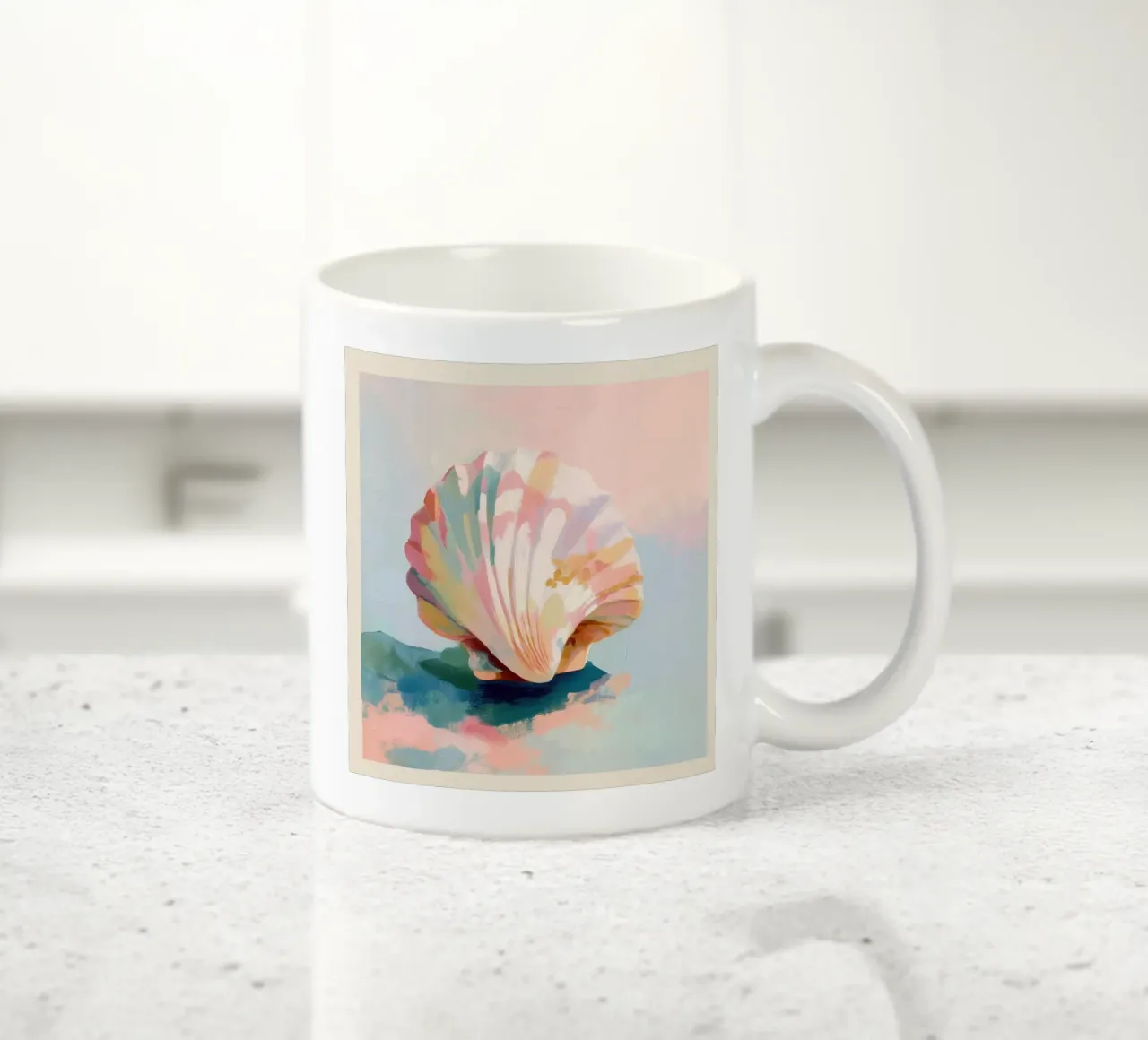 Blush Shell ceramic mug by softsoul