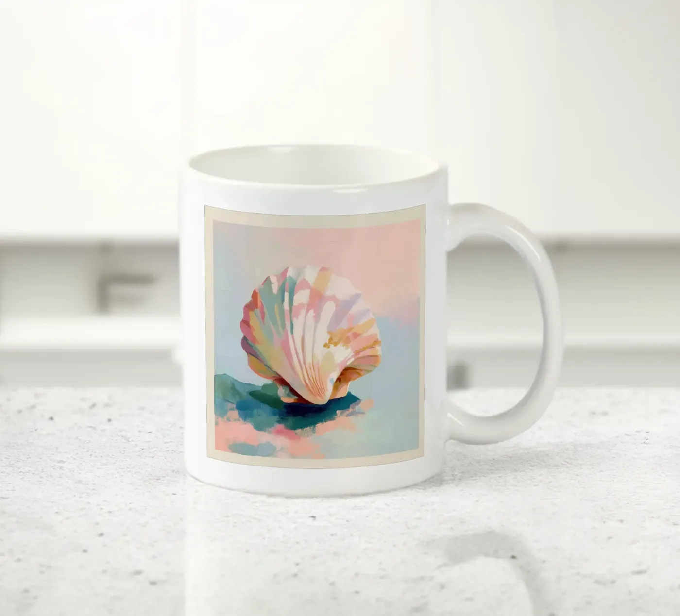 Blush Shell ceramic mug by softsoul
