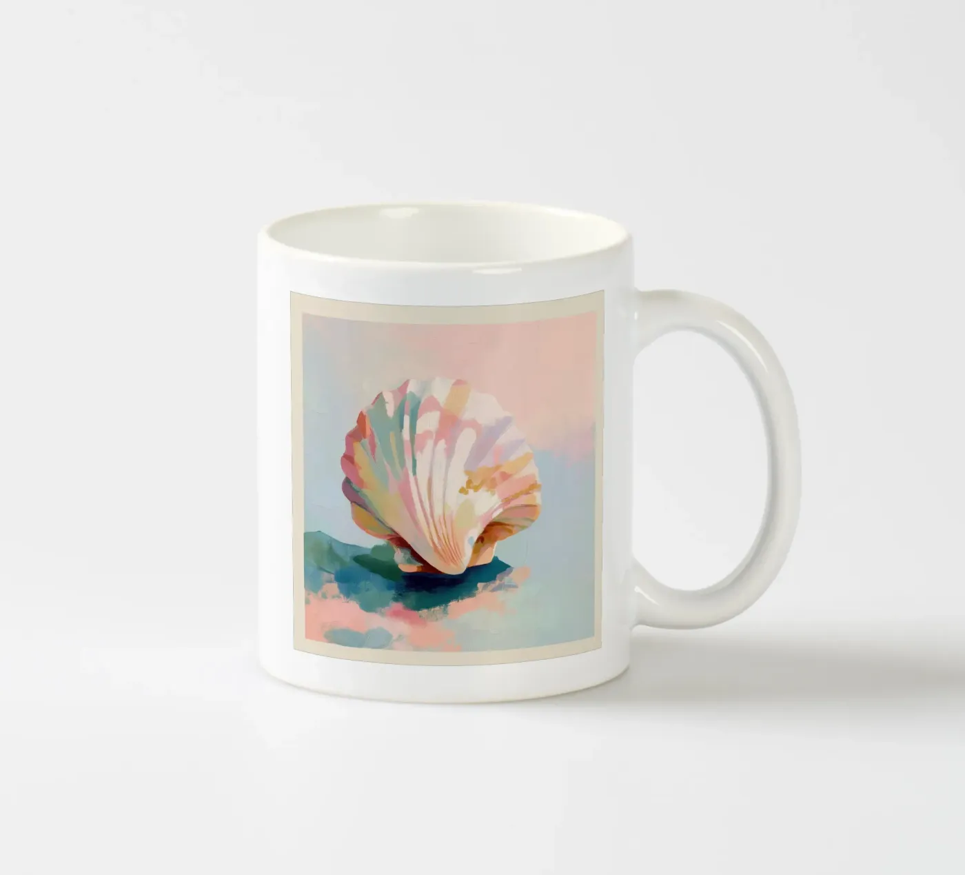 Blush Shell ceramic mug by softsoul